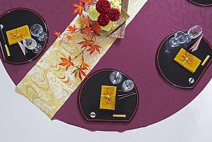 エレガンスリーフ柄パープル